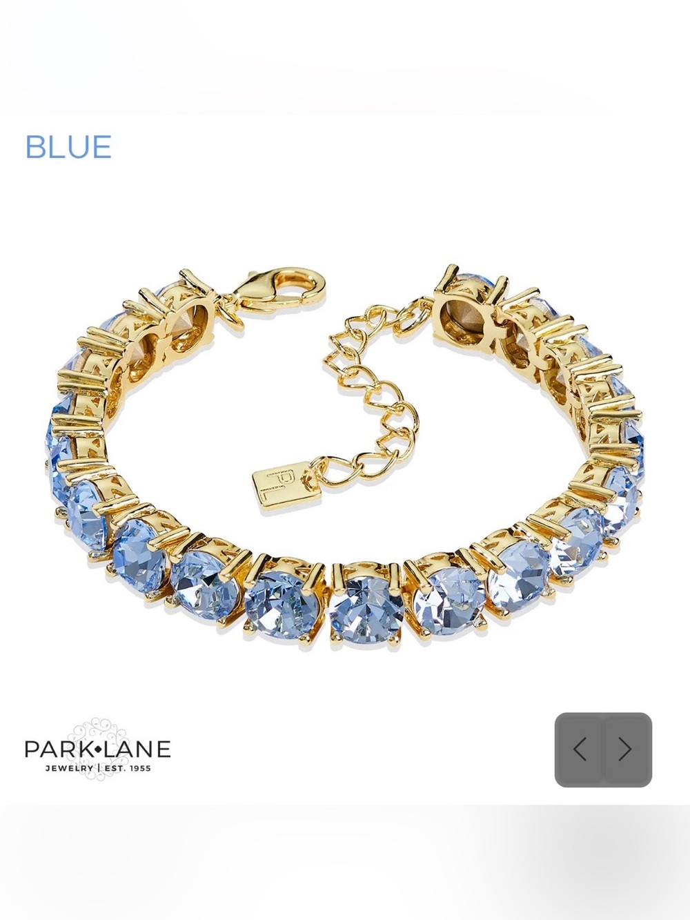 Park Lane Impression Bracelet Blue Crystal Gold Tone New